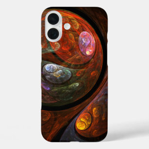 流体つながり抽象芸術アート iPhone 16 PLUSケース