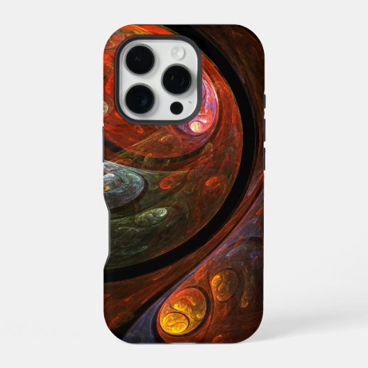 流体つながり抽象芸術アート iPhoneケース (裏面)
