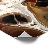 流体アクリル抽象芸術絵画のブラウンニュートラル ポスター (角)