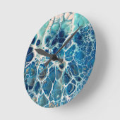 流体アクリル製スワイプビーチ、海、サーフ、壁時計 ラウンド壁時計 (傾斜)