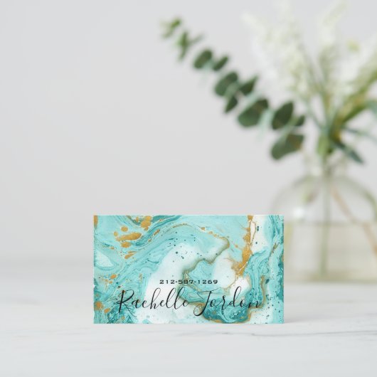 流体アルコールインク名刺 名刺 (スタンド正面)