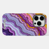 流体アートアメジストと金ゴールド Case-Mate iPhoneケース (裏面 (横))