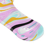 流体アートコットンキャンディーピンク、ティール(緑がかった色)、ブラックと金ゴールド カッティングボード (角)