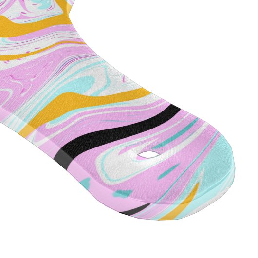 流体アートコットンキャンディーピンク、ティール(緑がかった色)、ブラックと金ゴールド カッティングボード (角)