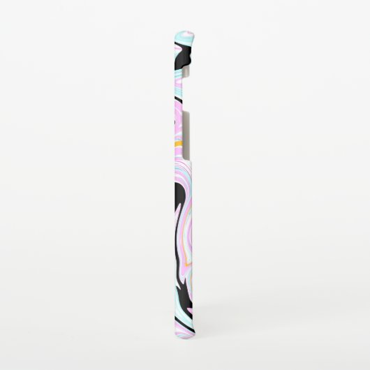 流体アートコットンキャンディーピンク、ティール（緑がかった色）、ブラックと金ゴールド SAMSUNG GALAXYケース (左側)