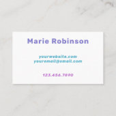 流体アートパステル薄紫ライトブルーネオンDJ 名刺 (裏面)