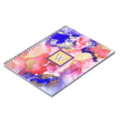 流体アートモノグラムレッドパープル抽象芸術 ノートブック (左側)