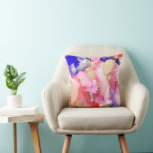 流体アート抽象芸術ピンクパープル金ゴールドメタリック クッション (椅子)