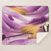 流体アート、薄紫金ゴールドのマーブルなテクスチャ。 シェルパブランケット (正面(横))