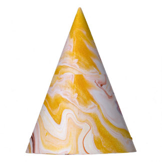 流体アート:虹色抽象芸術テクスチャ。 パーティーハット