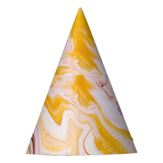 流体アート：虹色抽象芸術テクスチャ。 パーティーハット (正面)