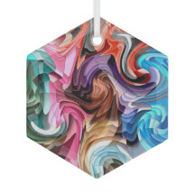 流体カッコいいカラフルパッチワークのモザイクサンキャッチャー