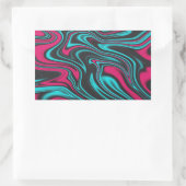 流体カラフルと波状の長方形のシール 長方形シール (バッグ)