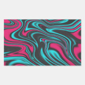 流体カラフルと波状の長方形のシール 長方形シール (正面)