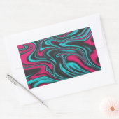 流体カラフルと波状の長方形のシール 長方形シール (封筒)