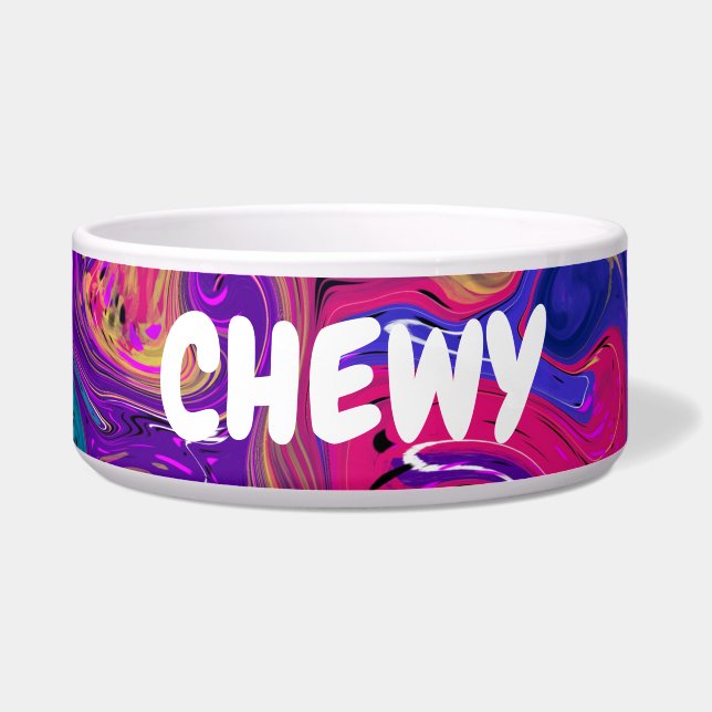 流体カラフルアート抽象芸術大理石パーソナライズされた ボウル (正面)