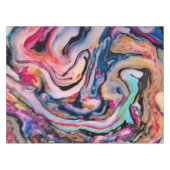 流体カラフルマーブリング抽象化 テーブルクロス (正面(横))