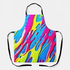 流体カラー：ドリッピング抽象芸術最高傑作 エプロン