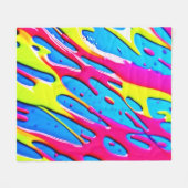 流体カラー：ドリッピング抽象芸術最高傑作 フリースブランケット (正面(横))