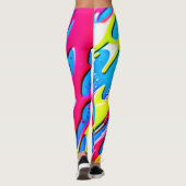 流体カラー：ドリッピング抽象芸術最高傑作 レギンス (裏面)