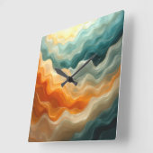 流体コンテンポラリー波抽象芸術 スクエア壁時計 (傾斜)