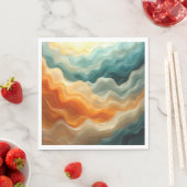 流体コンテンポラリー波抽象芸術 スタンダードランチョンナプキン (インサイチュ)