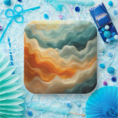 流体コンテンポラリー波抽象芸術 ペーパープレート (パーティー)