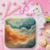 流体コンテンポラリー波抽象芸術 ペーパープレート (パーティー)