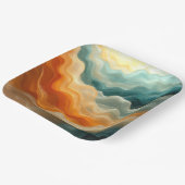 流体コンテンポラリー波抽象芸術 ペーパープレート (傾斜あり)