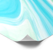 流体ブルーとターコイズデジタルアート ポスター (角)
