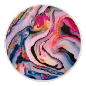 流体マカラフルブリング抽象化 セラミックノブ (正面)