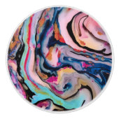 流体マカラフルブリング抽象化 セラミックノブ (正面)