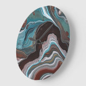 流体モダンアクリル酸アゲードルブラウンブルー ラージ壁時計 (傾斜)