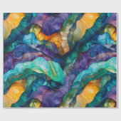 流体モダンア絵を描ートのアルコカラフルールインク ラッピングペーパー (フラット)