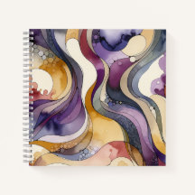 流体ラインの紫色と金色の抽象芸術水色