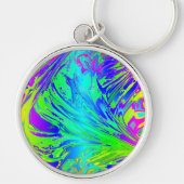 流体レインボー抽象芸術絵を描(ばちゃばちゃ)跳ねる キーホルダー (正面)