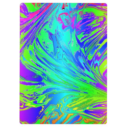 流体レインボー抽象芸術絵を描（ばちゃばちゃ）跳ねる クリップボード (裏面)