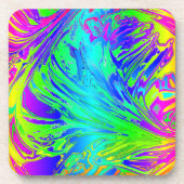 流体レインボー抽象芸術絵を描（ばちゃばちゃ）跳ねる コースター (正面)