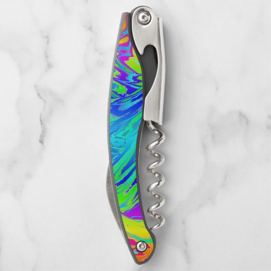 流体レインボー抽象芸術絵を描（ばちゃばちゃ）跳ねる ソムリエナイフ (裏面)