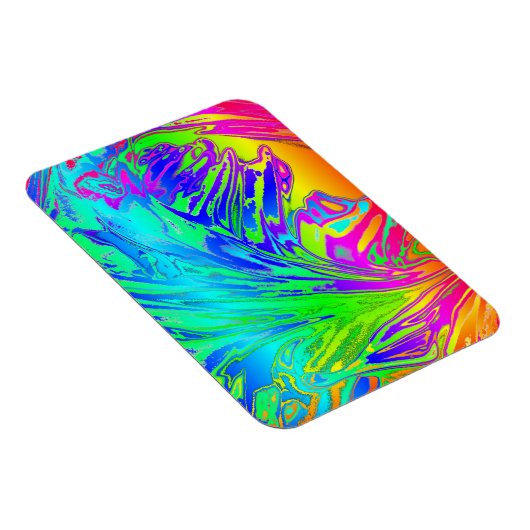 流体レインボー抽象芸術絵を描（ばちゃばちゃ）跳ねる マグネット (右側)