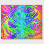 流体レインボー抽象芸術絵を描(ばちゃばちゃ)跳ねる ラッピングペーパー (フラット)