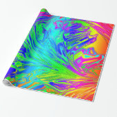 流体レインボー抽象芸術絵を描(ばちゃばちゃ)跳ねる ラッピングペーパー (アンロールド)