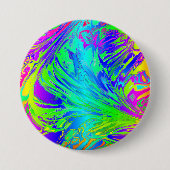 流体レインボー抽象芸術絵を描（ばちゃばちゃ）跳ねる 缶バッジ (正面)