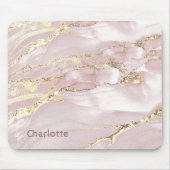 流体大理石ピンク金ゴールド マウスパッド (正面)