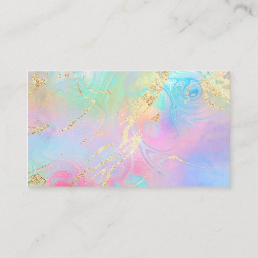 流体大理石フェイクホイル感謝していユーの名刺 名刺 (裏面)
