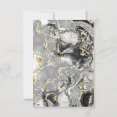 流体大理石ブラック金ゴールド結婚RSVP 出欠カード (裏面)