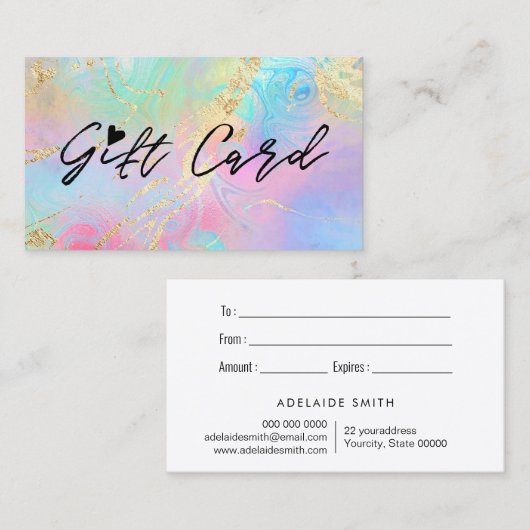 流体大理石製ギフト券 名刺 (正面/裏面)