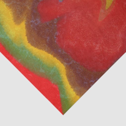 流体大理石鮮やか波赤黄緑色の渦巻き 薄葉紙 (詳細)