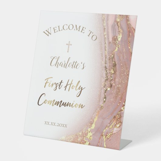 流体大理石 |第一聖餐式 台座サイン (正面)