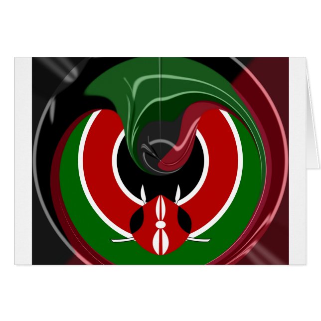 流体式ケニア国旗：モダンデザイン (正面横)